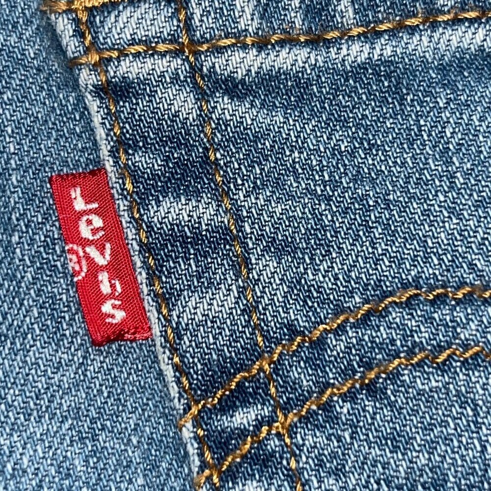 LEVI'S RIBCAGE BELL BLUE JEANS - BIG BELL BOTTOM FLARE EXTREME HIGH WAIST  28X30 - Picture 5 of 14